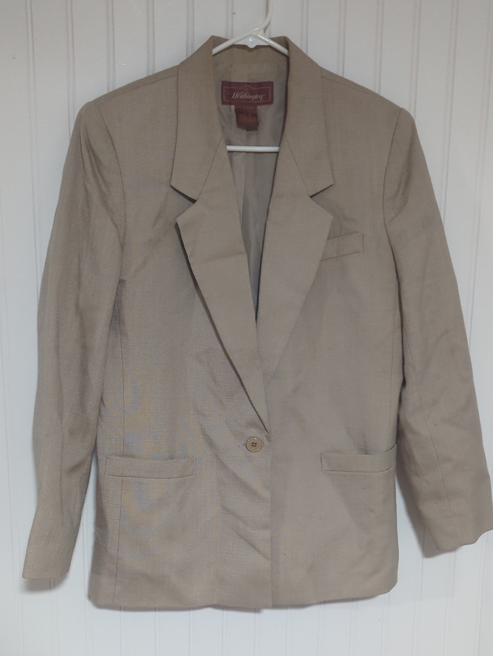 Worthington Beige Single-Button Tailored Blazer